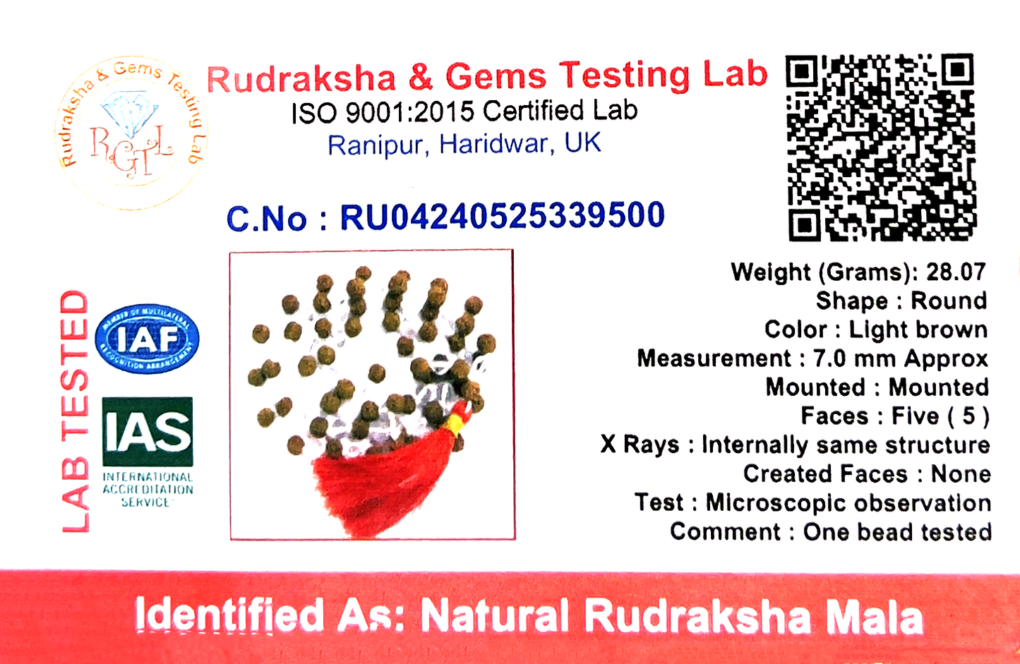 Rudraksha Sphatik Mala (Certified)