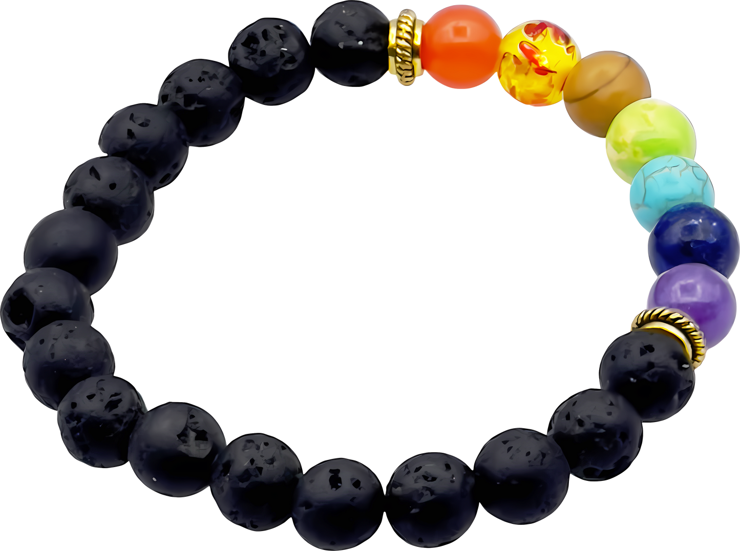 7 Chakra Bracelet with Lava Stones Bracelet