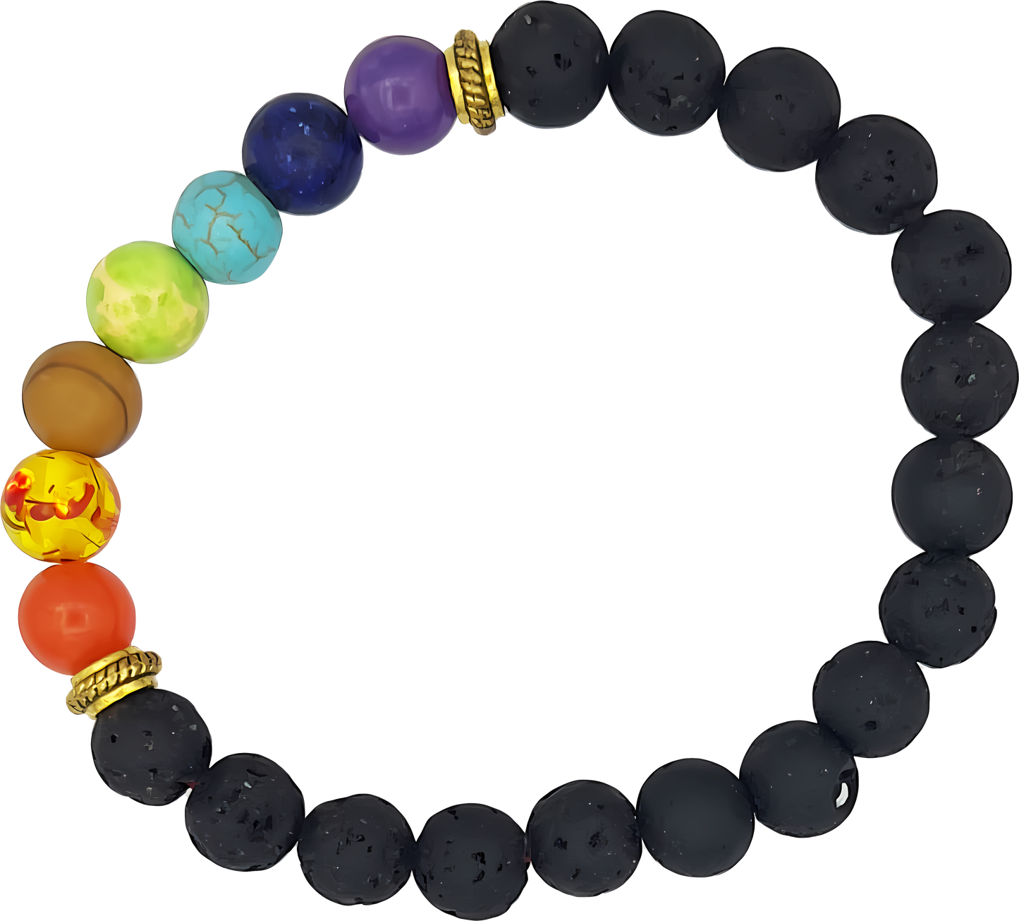 7 Chakra Bracelet with Lava Stones Bracelet