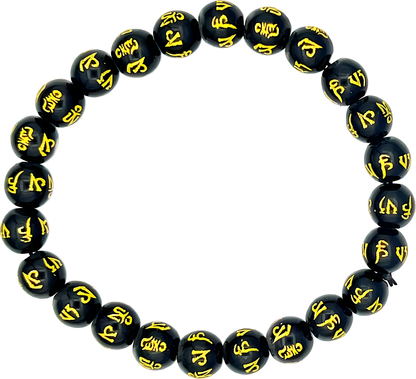 Black Onyx Bracelet with "Om Mani Padme Hum" Bracelet