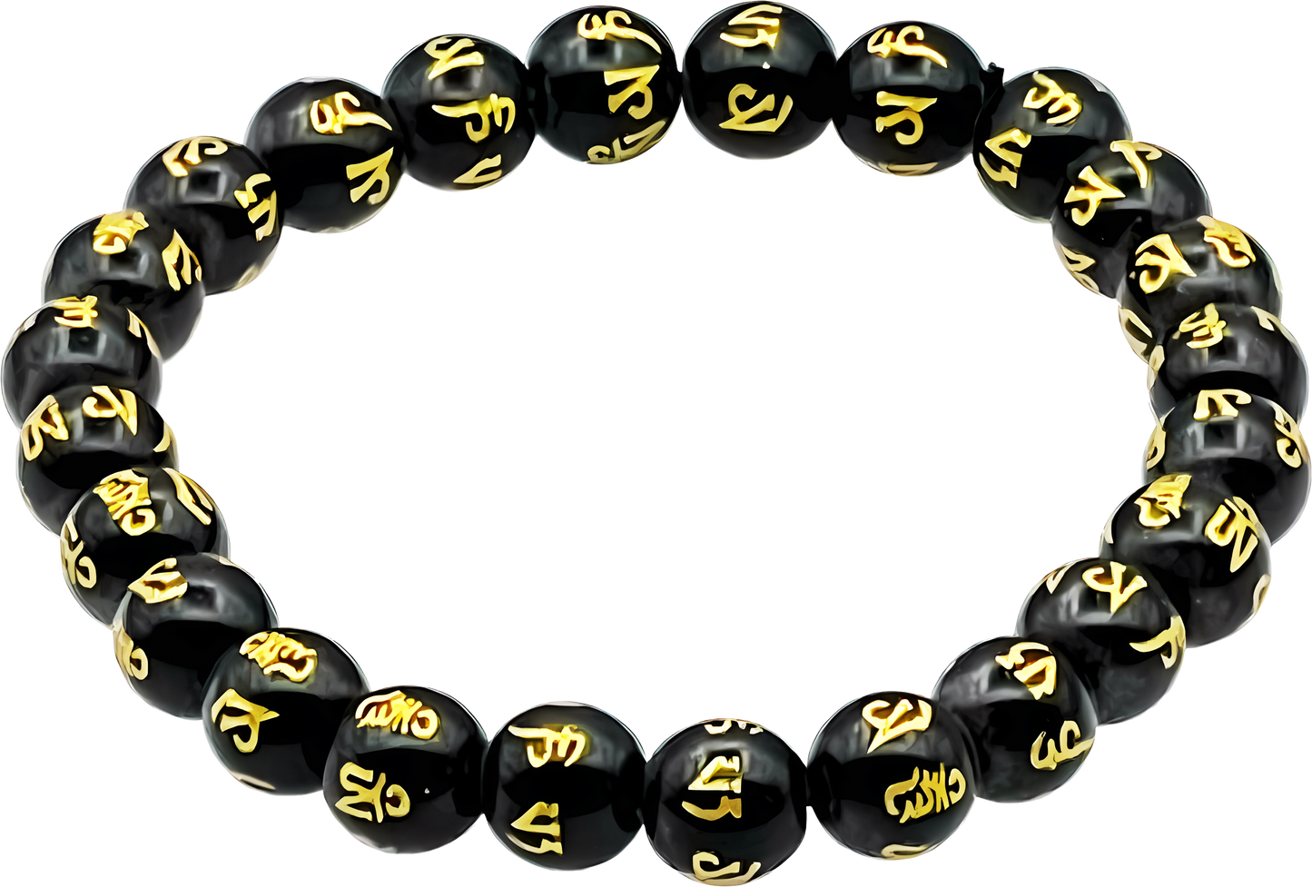 Black Onyx Bracelet with "Om Mani Padme Hum" Bracelet