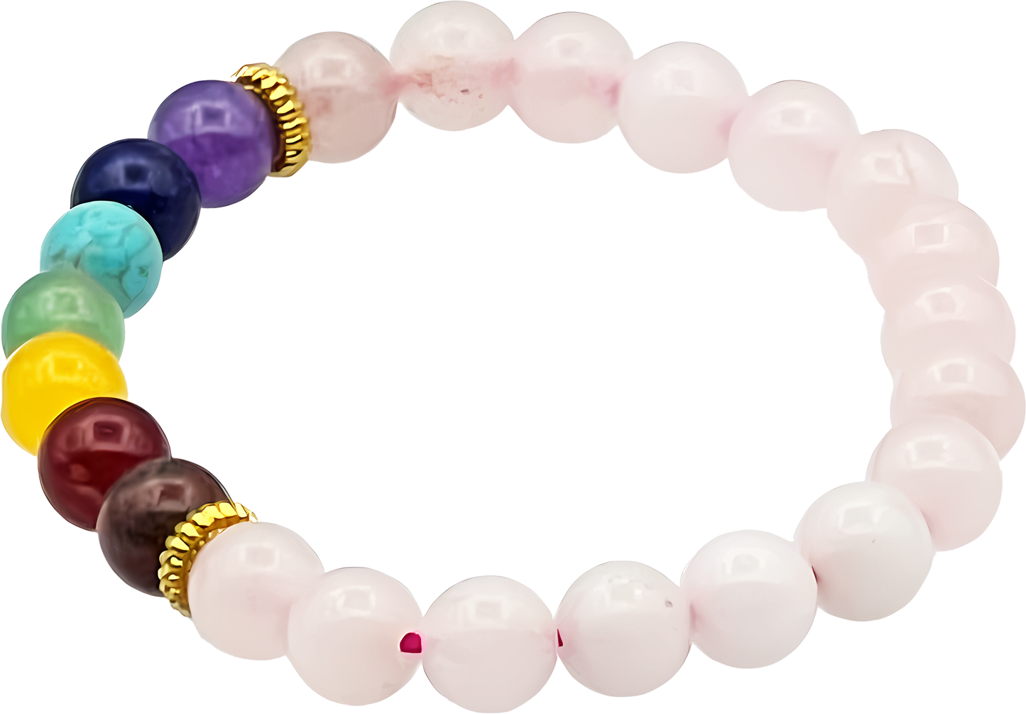 Rose Quarz With 7 Chakra Bracelet
