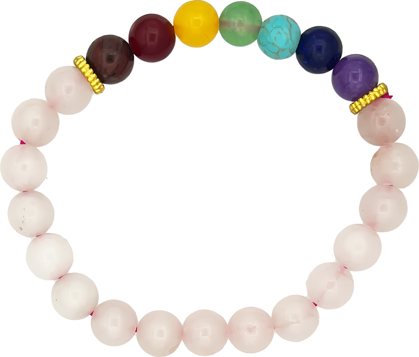 Rose Quarz With 7 Chakra Bracelet
