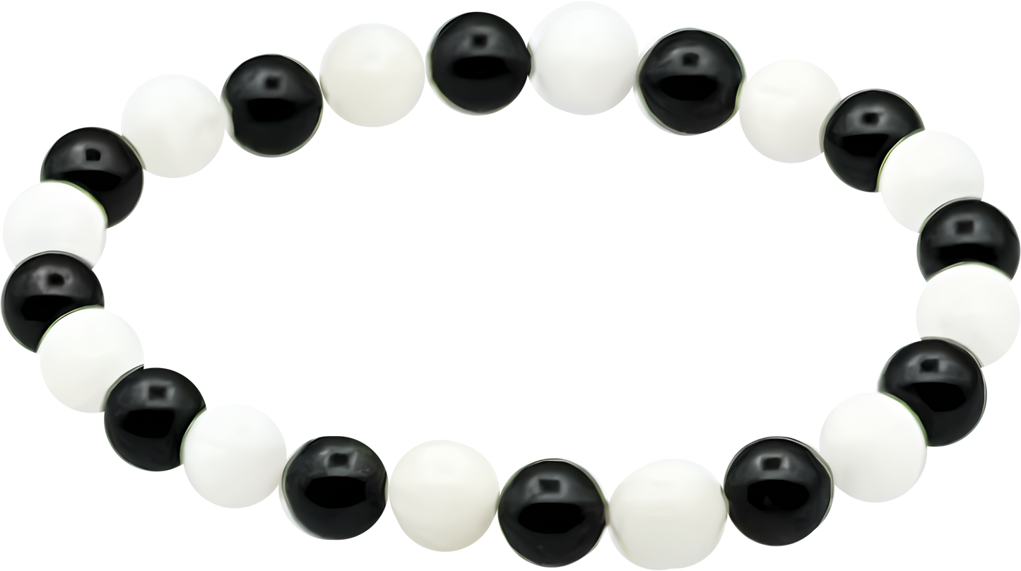 Selenite & Black Tourmaline Bracelet