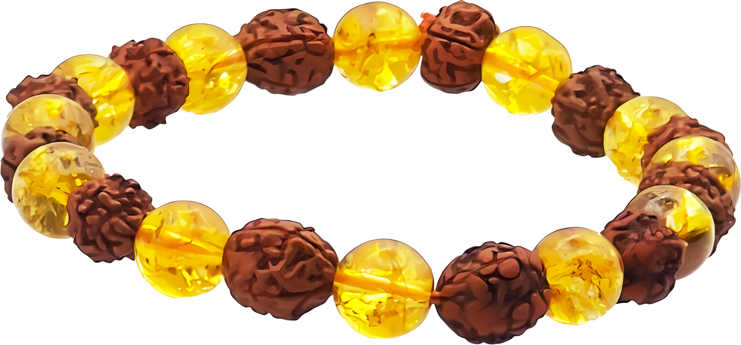 Rudraksha & Citrine Bracelet