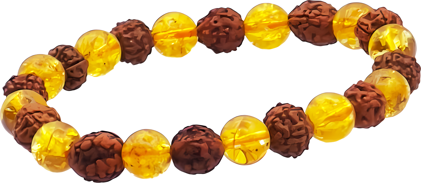 Rudraksha & Citrine Bracelet
