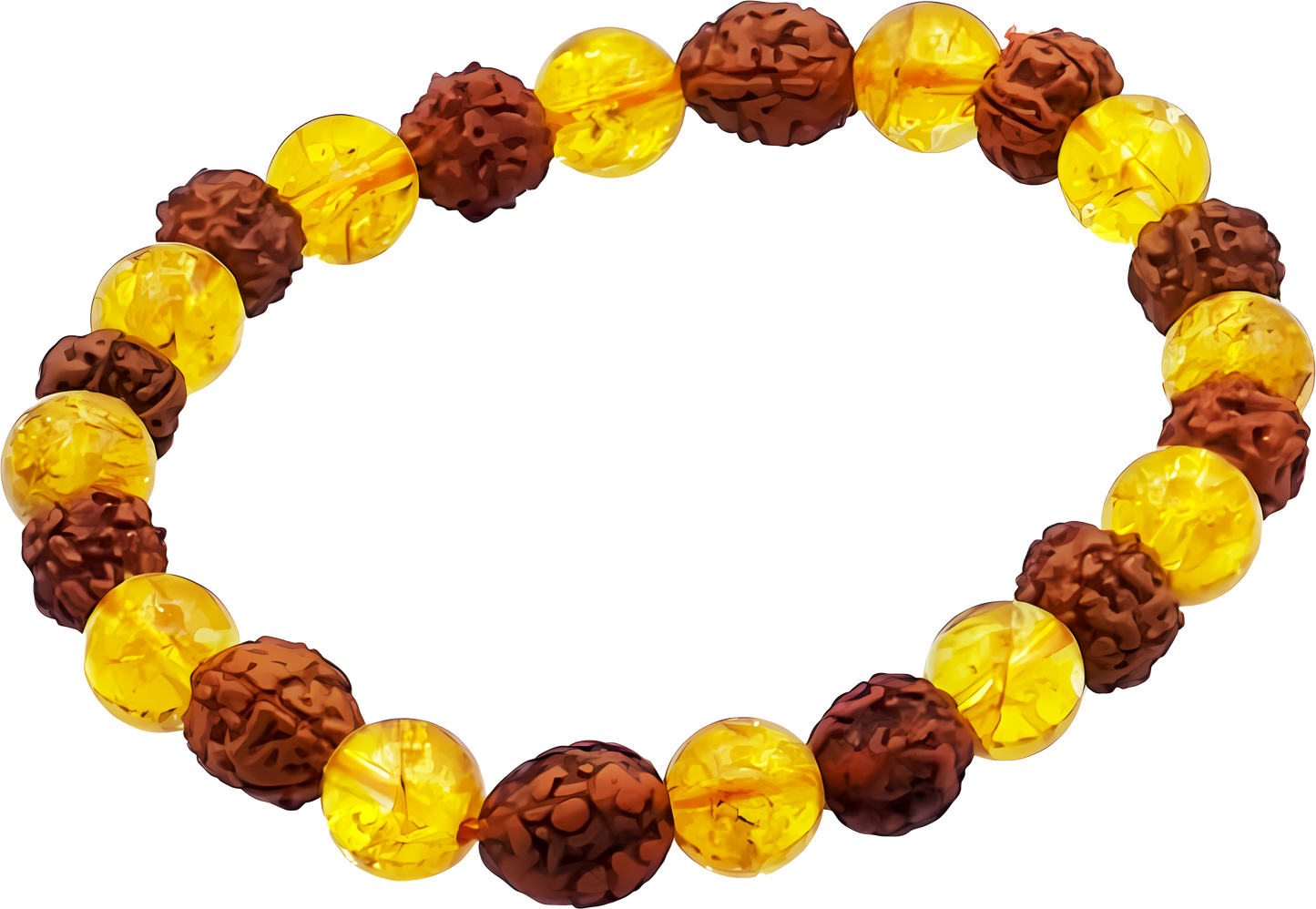 Rudraksha & Citrine Bracelet