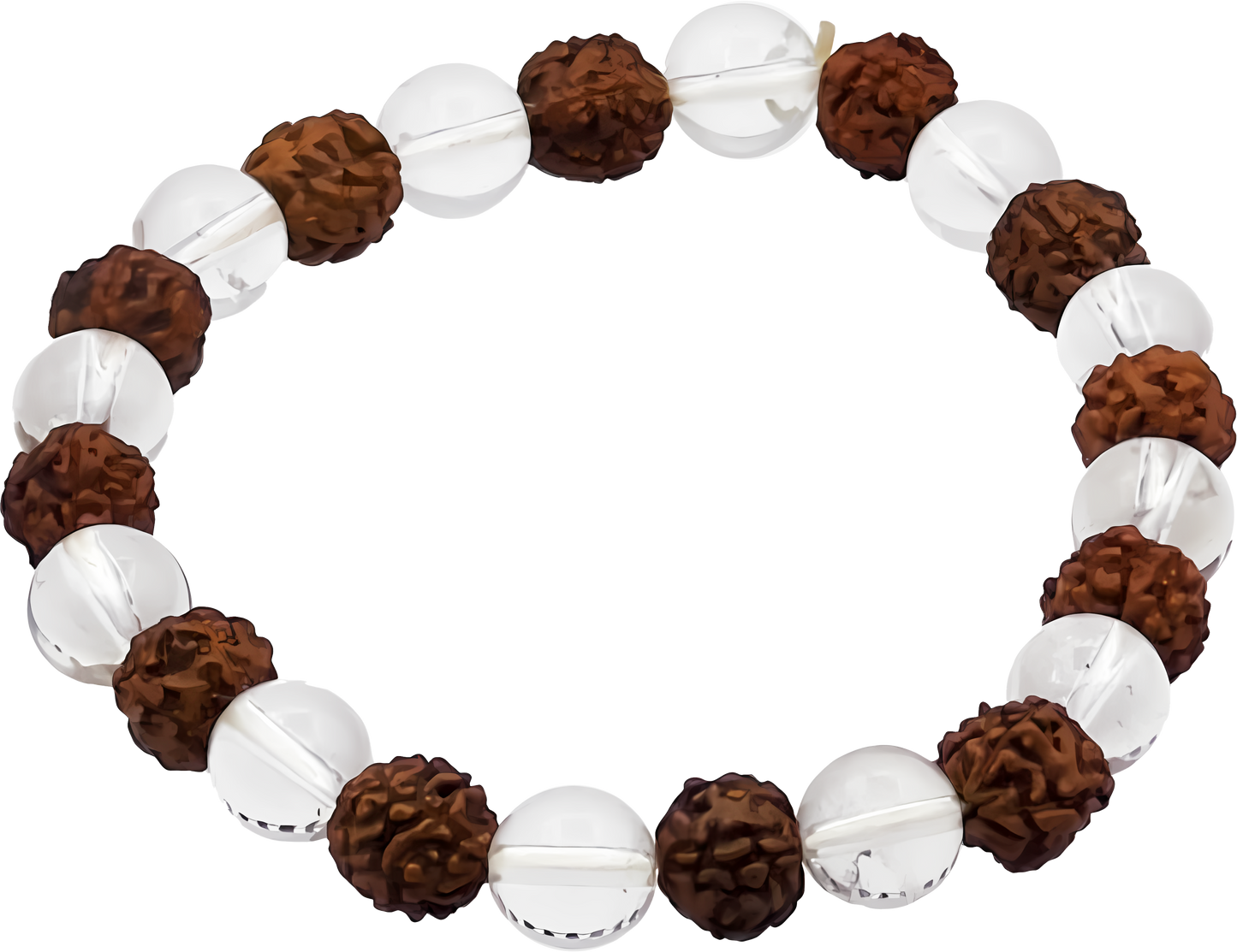 Rudraksha & Clear Quartz Bracelet