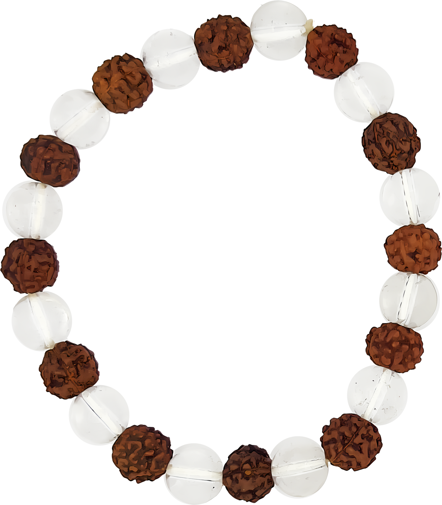 Rudraksha & Clear Quartz Bracelet
