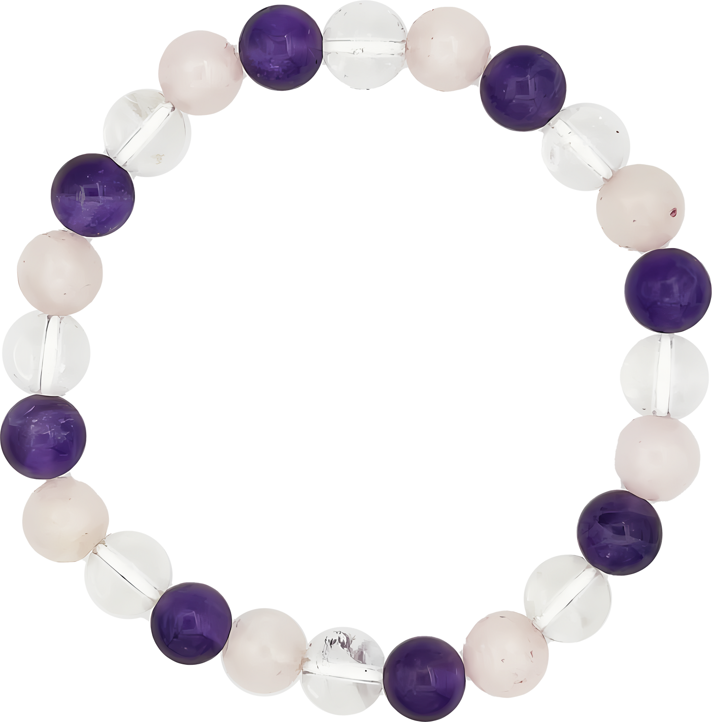 Amethyst & Clear Quartz & Rose Quartz Bracelet