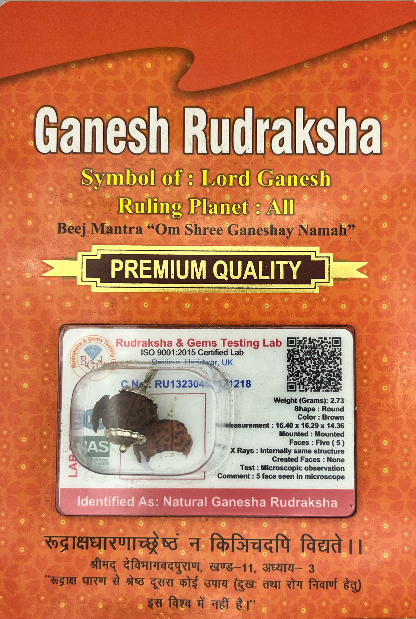 Ganesh Rudraksha (Certified)