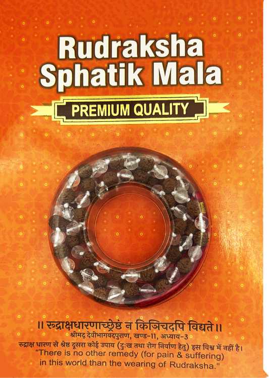 Rudraksha Sphatik Mala (Certified)
